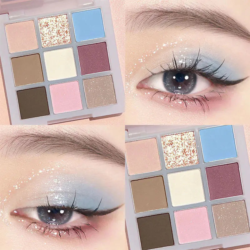 Mini paleta de sombras de ojos brillantes