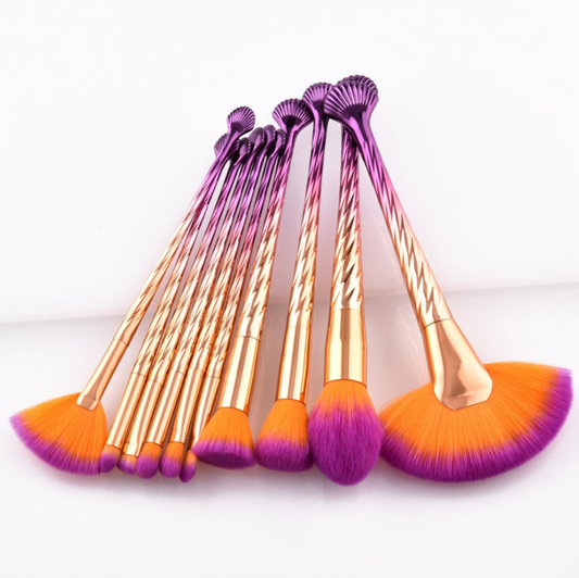 Brochas de maquillaje sirena - Erlif