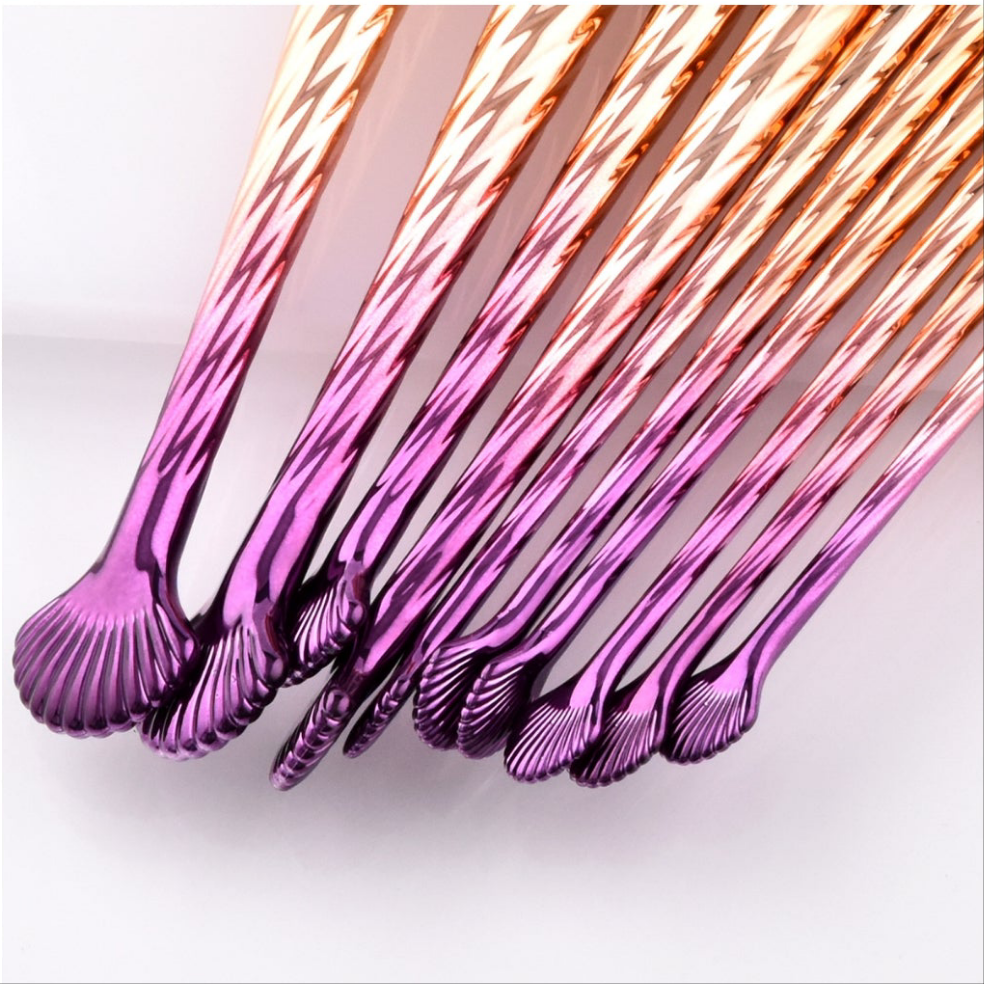 Brochas de maquillaje sirena - Erlif
