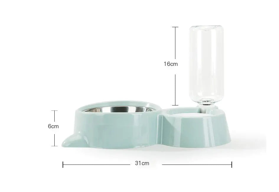 Comedero de acero inoxidable con dispensador de agua
