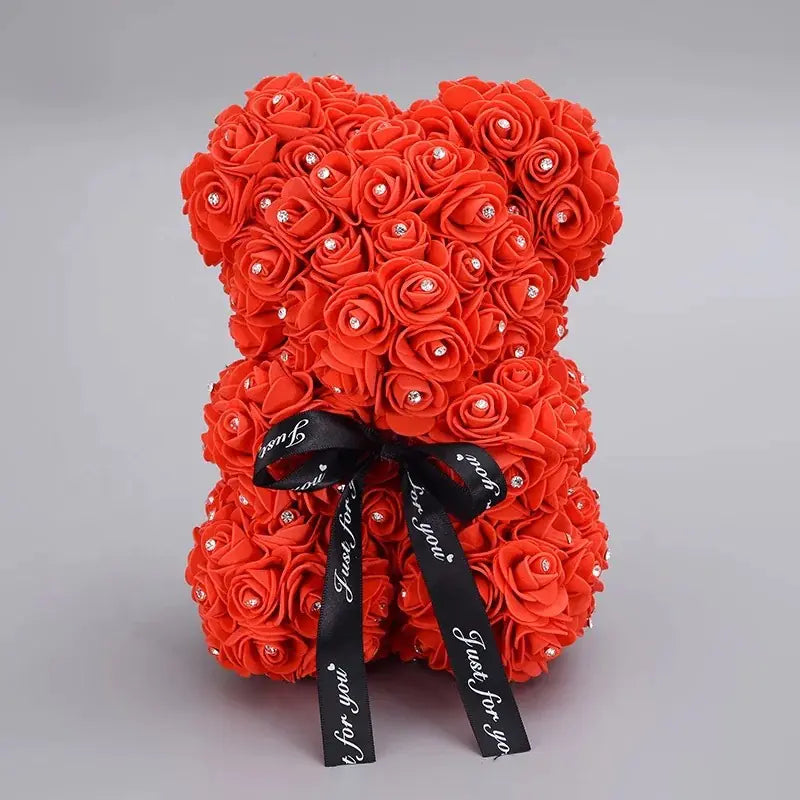 Oso de rosas con brillos