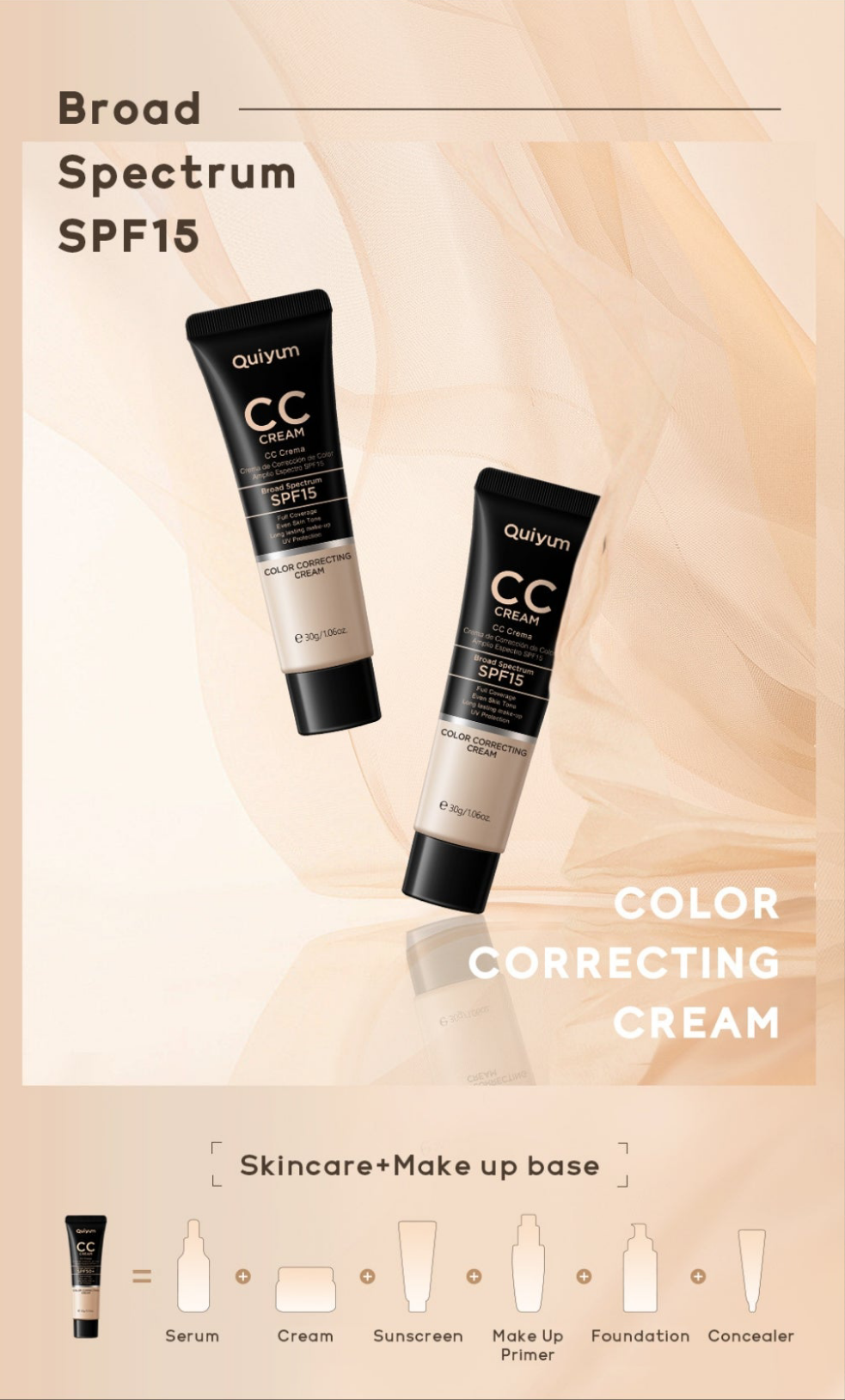 CC cream con protección solar SPF15