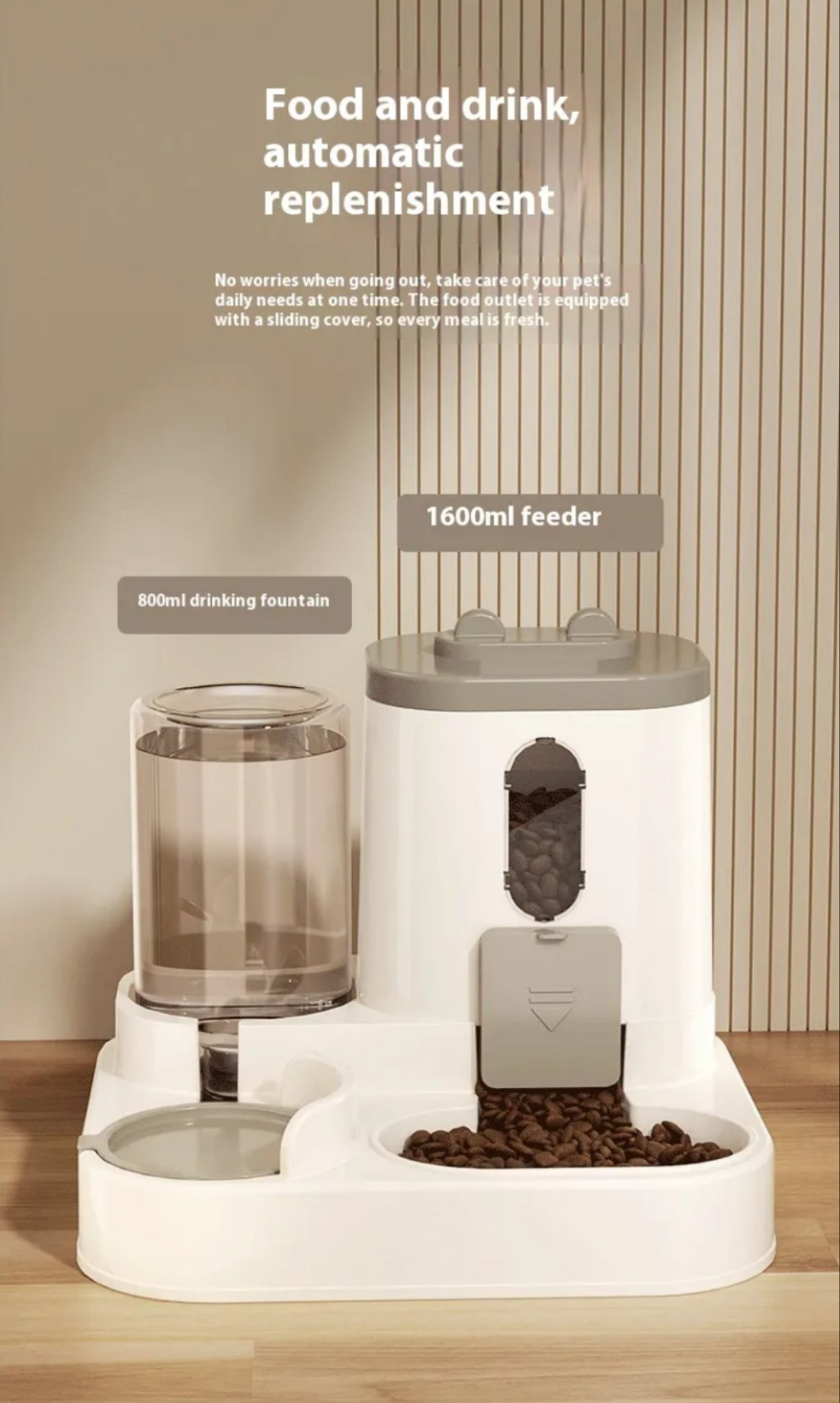 Comedero automático con dispensador de agua