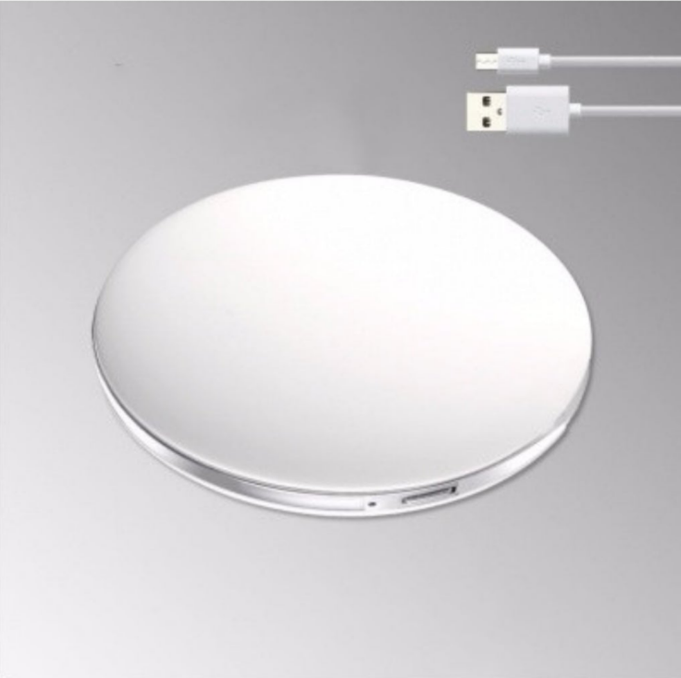 Espejo de maquillaje LED recargable