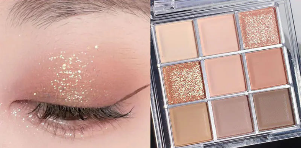 Mini paleta de sombras de ojos brillantes