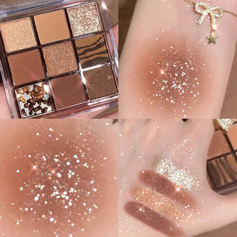 Mini paleta de sombras de ojos brillantes