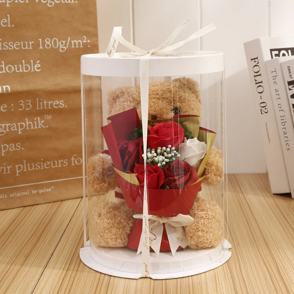 Peluche en caja con rosas - Erlif
