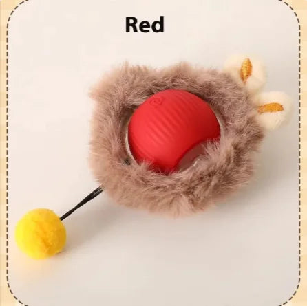 Pelota con forro de peluche para gatos