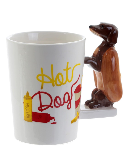 Taza con diseño de perro salchicha en 3D, - Erlif