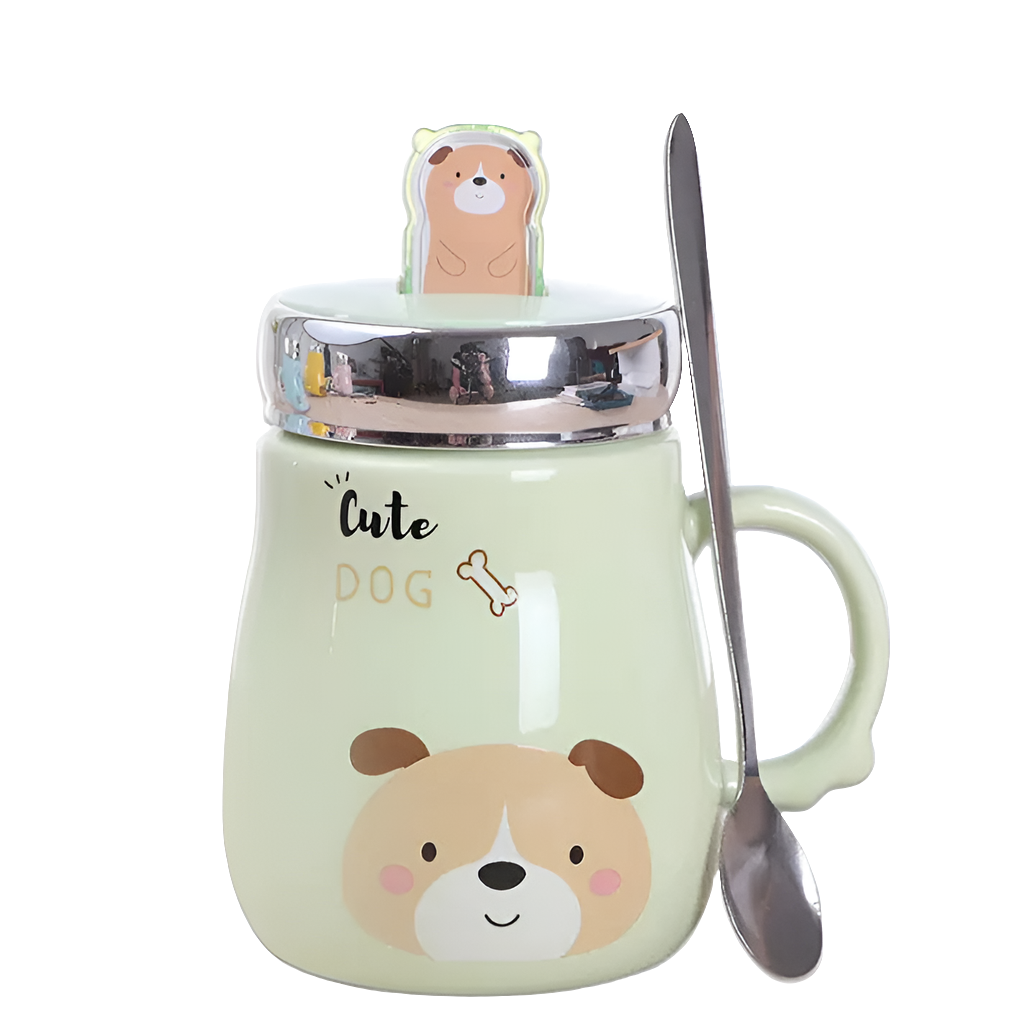 Taza de cerámica con tapa