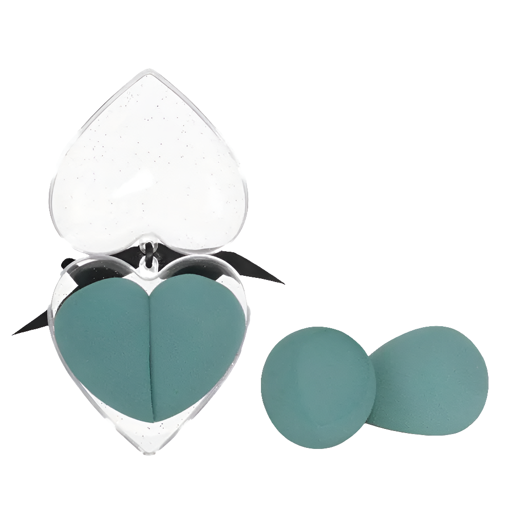 Juego de esponjas de maquillaje en caja con forma de corazón
