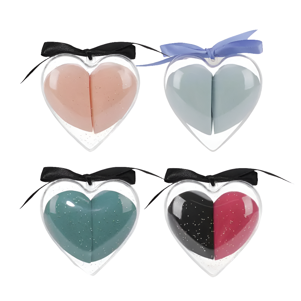 Juego de esponjas de maquillaje en caja con forma de corazón