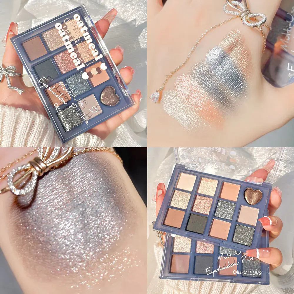 Paleta de sombras de ojos mate y brillantes