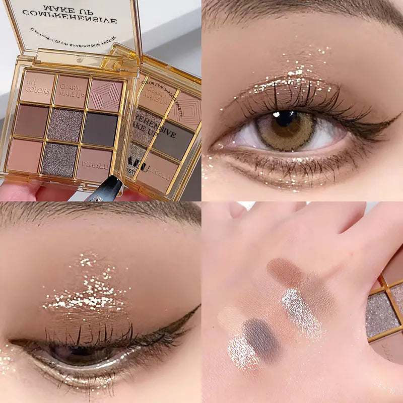 Mini paleta de sombras de ojos brillantes