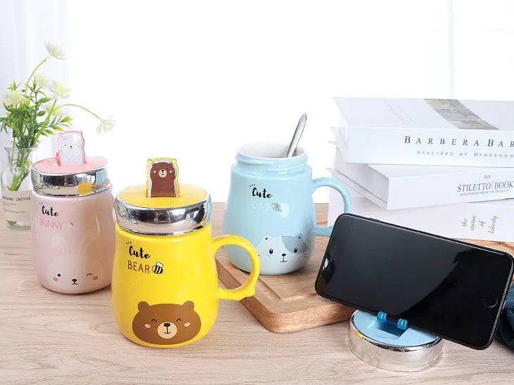 Taza de cerámica con tapa