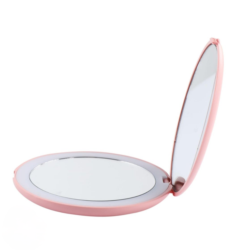 Espejo de maquillaje LED portátil con aumento