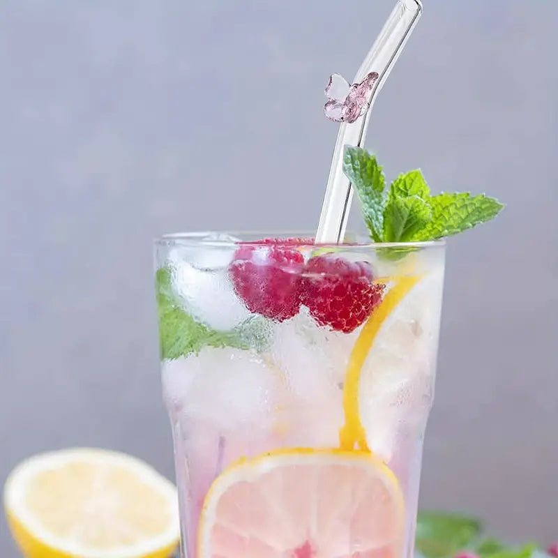 Reusable glass straw