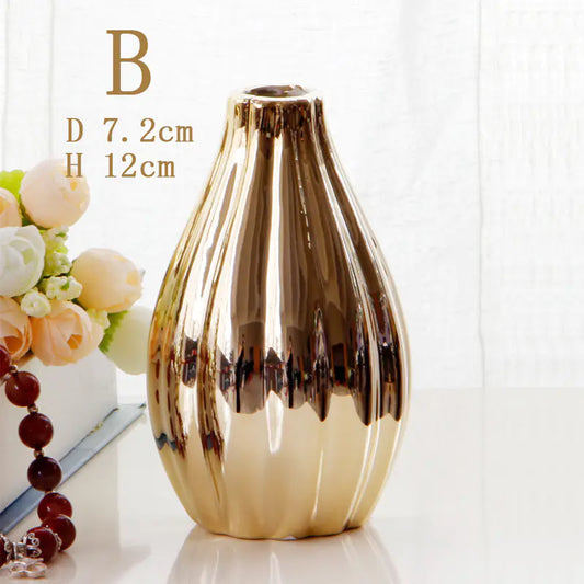 Golden decorative vase