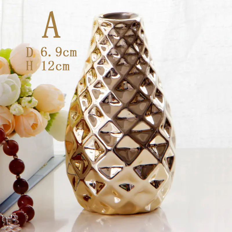 Golden decorative vase