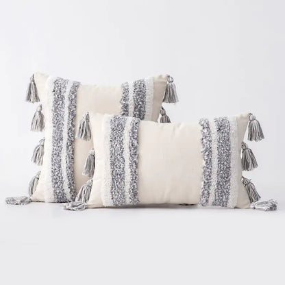 Funda de almohada con borlas de encaje