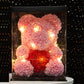 Oso de rosas artificiales con luz LED