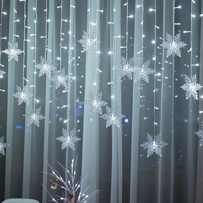 Cortina de luces LED copos de nieve - Erlif 
