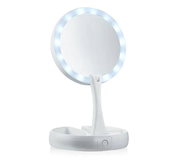 Espejo de maquillaje plegable  LED - Erlif 