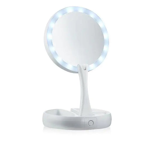 Espejo de maquillaje plegable  LED - Erlif 