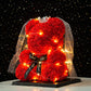 Oso de rosas artificiales con luz LED