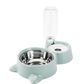 Comedero de acero inoxidable con dispensador de agua