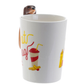 Taza de cerámica con diseño de perro salchicha en 3D,