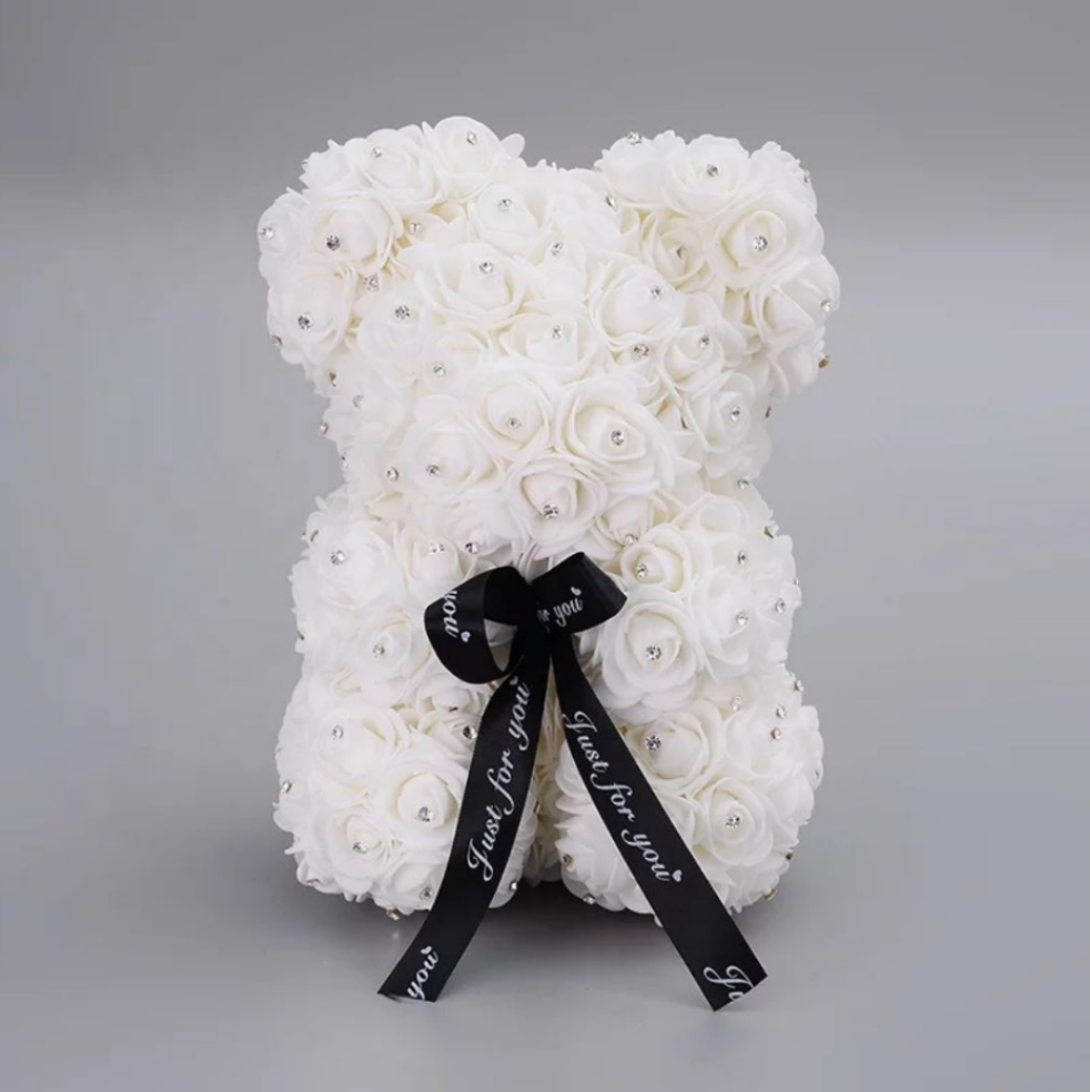 Rose bear with glitter