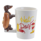 Taza de cerámica con diseño de perro salchicha en 3D,