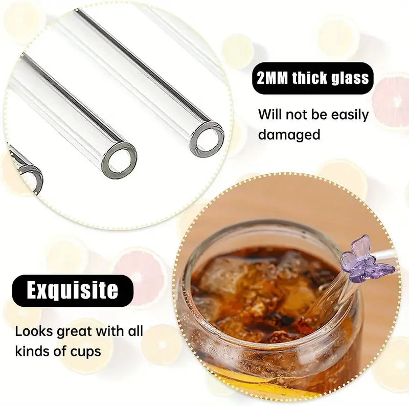Reusable glass straw