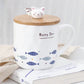 Taza de cerámica con diseño de gato