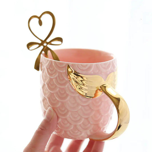 Taza de cerámica de sirena