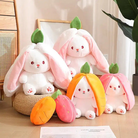 Peluche de conejo de zanahoria y fresa