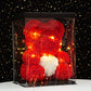 Oso de rosas artificiales con luz LED
