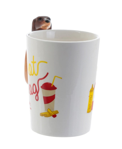 Taza con diseño de perro salchicha en 3D, - Erlif 