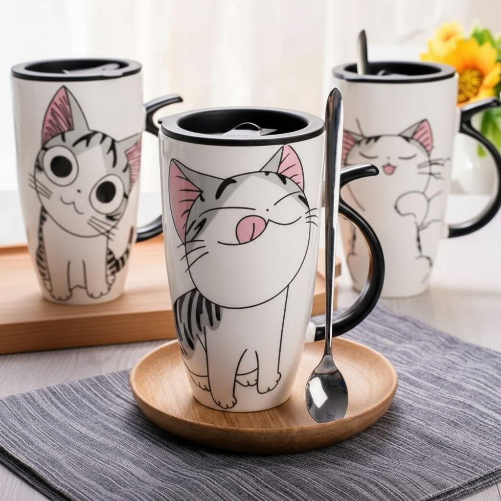 Taza de cerámica de gato - Erlif 