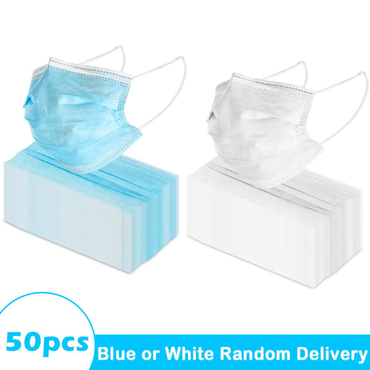 Mascarillas desechables 50 pcs azul y blanco