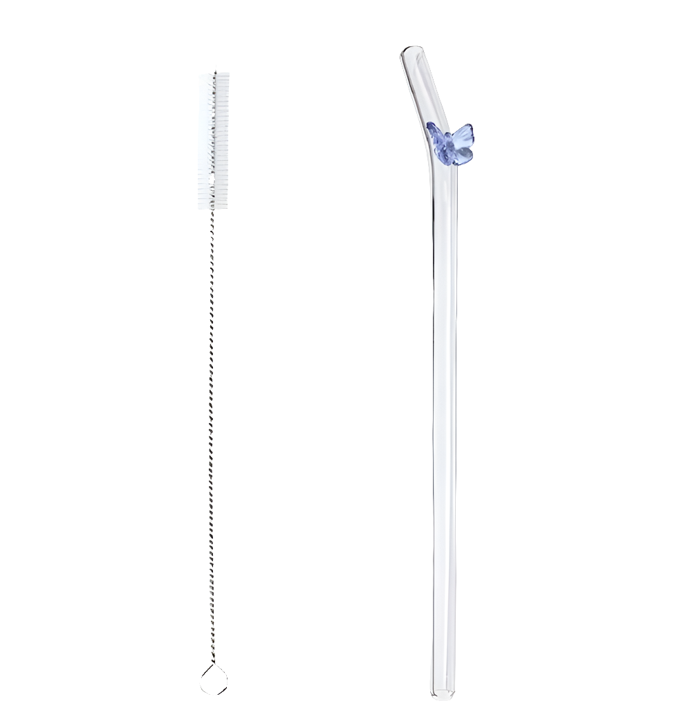 Reusable glass straw