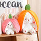 Peluche de conejo de zanahoria y fresa
