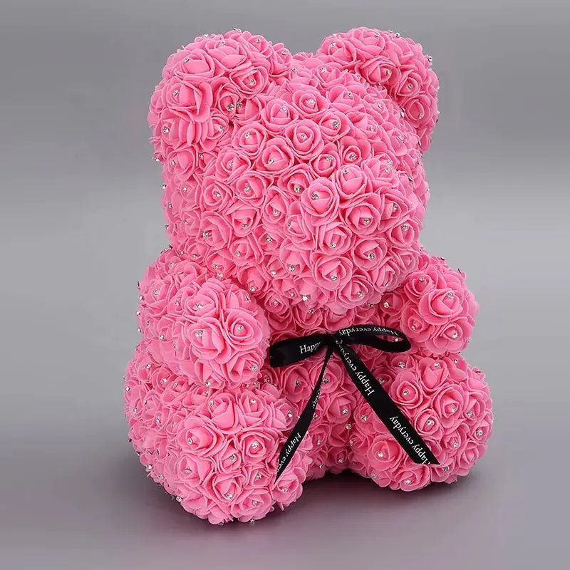 Rose bear with glitter