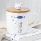 Taza de cerámica con diseño de gato