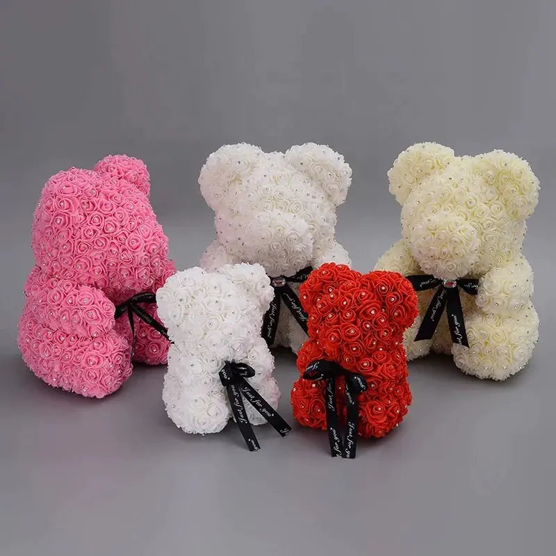 Rose bear with glitter