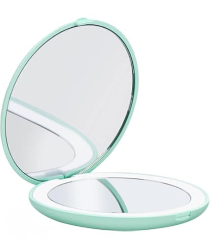 Espejo de maquillaje LED portátil con aumento