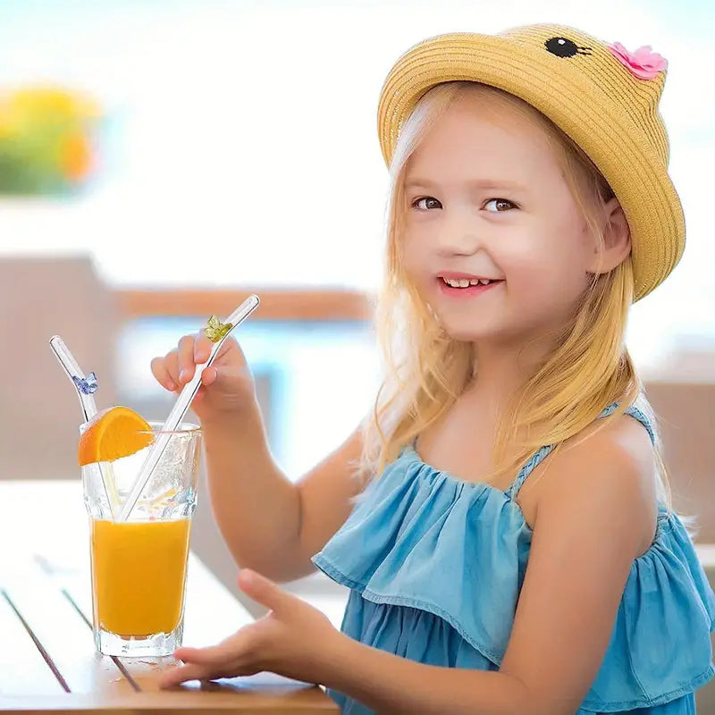 Reusable glass straw