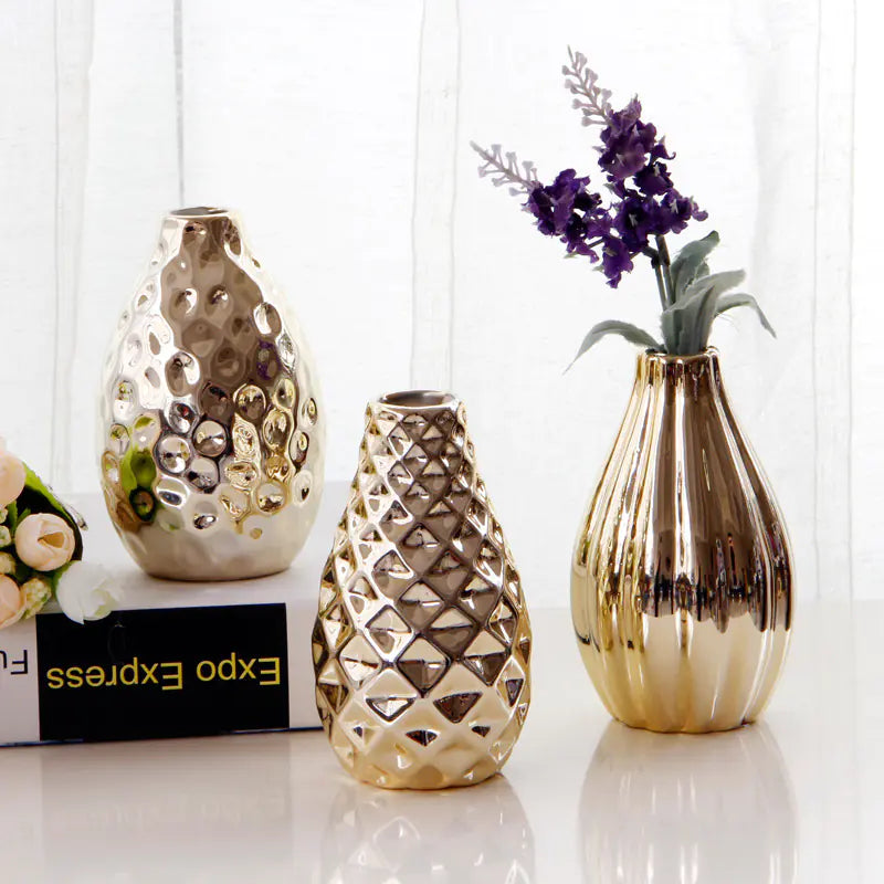 Golden decorative vase